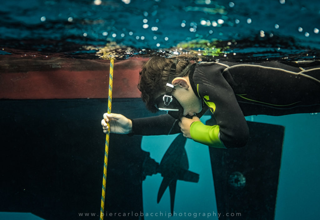 Allenamento di apnea in mare Cagliari Sardegna Villasimius